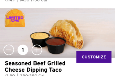 why does my taco bell have seasoned beef dipping tacos instead of shredded beef?
