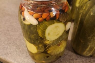 Pepinos Enlatados con Chile Tepin y Jalapenos. Si Quema!