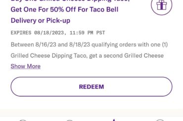 Dipping Taco deal now thru Friday on the app