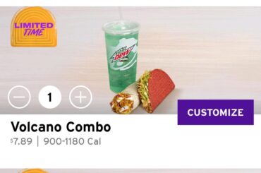Volcano menu still available