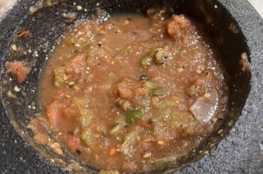 My first molcajete salsa
