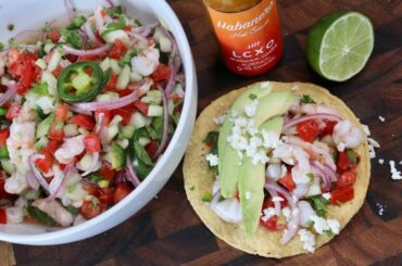 Fresh Prawn Ceviche Tostada