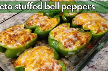 Keto Stuffed Bell Peppers | Easy Recipe! | Riced Cauliflower and Ground Beef