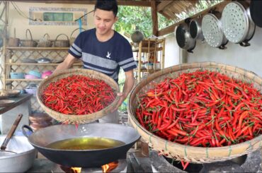 Countryside Man cook red chili with the best recipe - Uncle Daro cooking