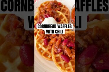 Fall in love with our Cornbread Waffles & Chili #comfortfood #easyrecipe #foodie #shorts #dinner