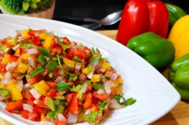 Mexican Salsa|Bell Pepper Salad Recipe|Salad Recipe|Shimla Mirch (Red/Yellow/Green) Capsicum Recipe|