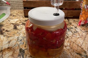 Red habanero pineapple hot sauce.