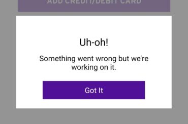 Trying to add a payment, this keep popping up. Any fixes?