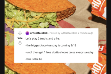 Taco bell marketing created a paradox, or doesn't know how 2 truths and a lie work