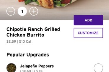 Best vegetarian swap for chipotle ranch Grilled Chicken Burrito?