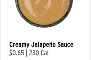 How is one side of creamy jalapeno sauce 230 calories??