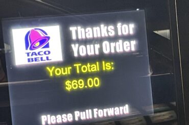 After waiting a long while in Drive-Thru I see this as the previous persons order when I pulled up