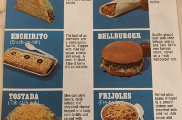 I could live with this menu. Simpler times.