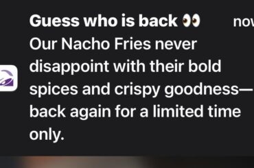 NACHO FRIES ARE BACK AGAIN YIPPEEE