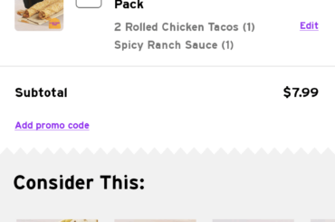 Cravings box vs rolled chicken taco deluxe box price