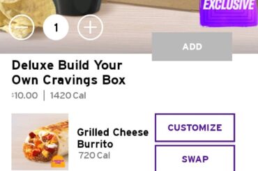Isn't the order shown in the pic impossible? You can't choose a grilled cheese burrito and a chalupa with this box.