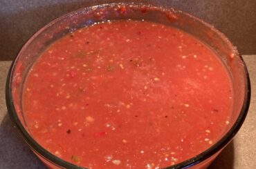 I made my first salsa with ingredients from my garden