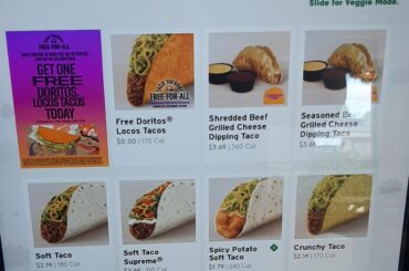 Taco Tuesday Free DLT is in the taco section on the Kiosk