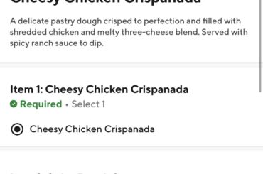 Not on their website but on DoorDash lol