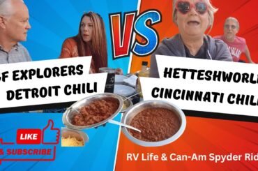 Full-time RVer Detroit vs. Cincinnati Chili Tasting Spaghetti Chili Dogs Low Carb Gluten Free Tasty