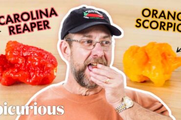 Pepper Master Ed Currie Tastes 10 Of The Hottest Peppers in the World | Epicurious