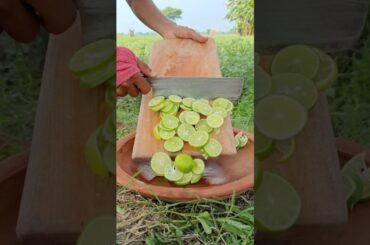 Green Lemon Fruit Chaat | Masala Spicy Sour Lemon Chaat Recipe | Village Cooking Short Video