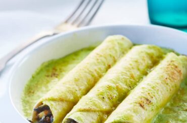 Does anyone know the origin of huitlacoche crepes in a poblano sauce? There's tons of online results of this dish but nothing pertaining the backstory of it.