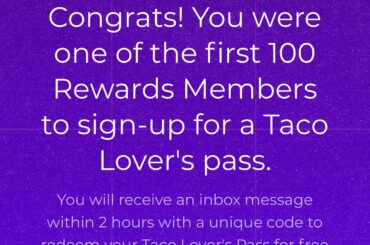 Taco a day for 30 days winner!