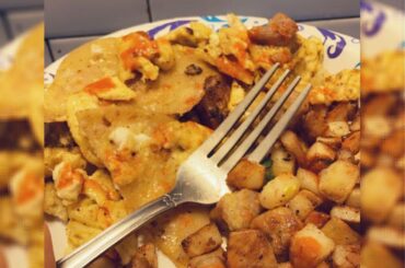 Eggs with fried corn tortillas and potatoes with Tapatio is my favorite breakfast food