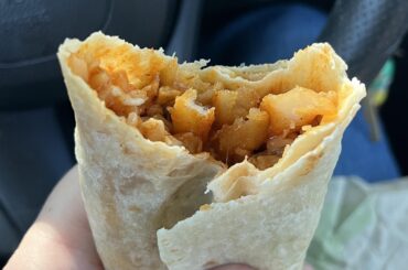 Put some nacho fries in my enchilada burrito today
