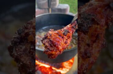 Honey Chili Oil Chicken Wings Recipe | Over The Fire Cooking by Derek Wolf