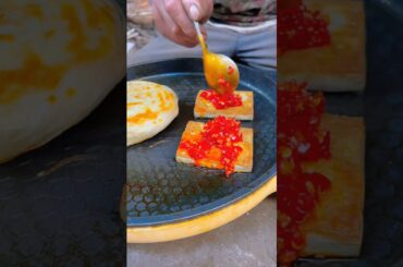 Chinese Burger Pan-fried tofu with slate chili sauce