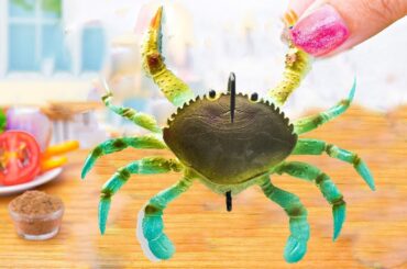Tasty Miniature Catch and Cook Miniature Black Pepper Crab Recipe ASMR Cooking Mini Food