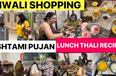 Ahoi Ashtmi Pujan, Diwali Shopping, Lunch Thali Idea, Pyaz Kadhi, Soya Ghee Pepper Roast, Dal Recipe