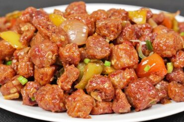 Soya Chili Manchurian | Street Style Soya Chili | Soya Chunks Recipe