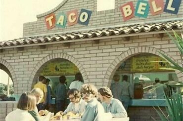 Creedence Clearwater Revival at a Taco Bell in California. (1968)