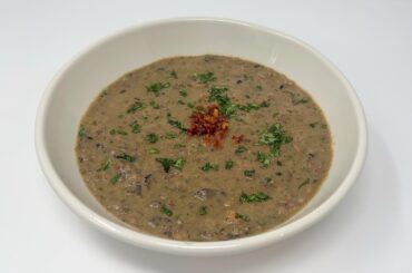 Mezcal-Infused Creamy Mushroom and Wild Rice Soup (Recipe in Comments)