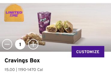 It’s back! $5 cravings box!