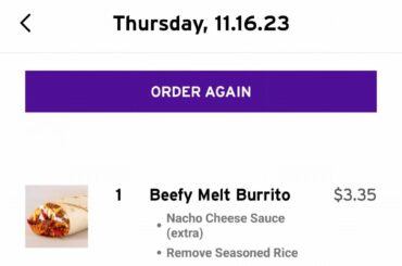 Taco Bell rice is awful so I decided to sub it out. Delicious and filling