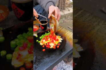 Chinese Burger Stir-fried cabbage with chili pepper