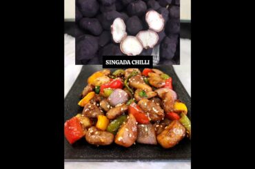 Chinese Singhada Chilli Recipe | Chestnut Recipe #shorts #asmrcooking