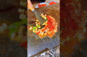 Chinese Burger Stir-fried tofu cubes with chili pepper