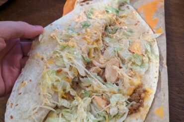 How baked was the TB employee who put shredded lettuce on a quesadilla?