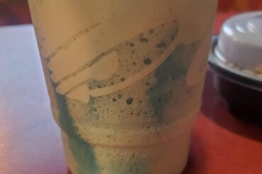 My Taco Bell was out of strawberry when I ordered a strawberry creme freeze, so they made a blue raspberry creme freeze.