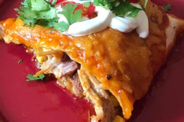 Smoked pork loin enchiladas