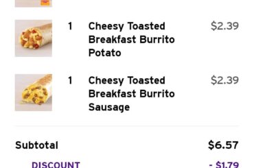 PSA: This weekend's "Free breakfast taco when you spend $5" deal - the taco counts towards the $5 total