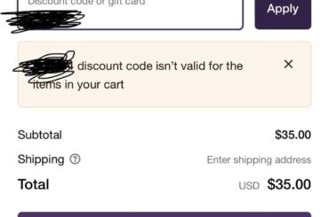 Anyone else have this problem? Says my code isn’t valid for the shirt.