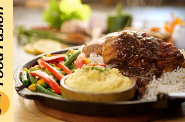 Sizzling Grilled Chicken with Garlic Pepper Sauce Recipe by Food Fusion