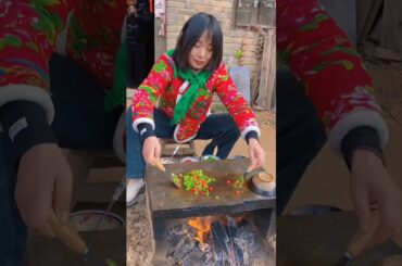 Chinese Burger Fried green pepper and red pepper