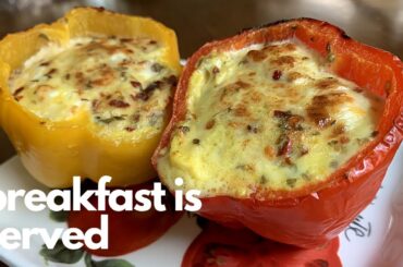 Stuffed Bell Peppers | Sunday Morning Breakfast Idea | Bell Peppers and Egg Recipe